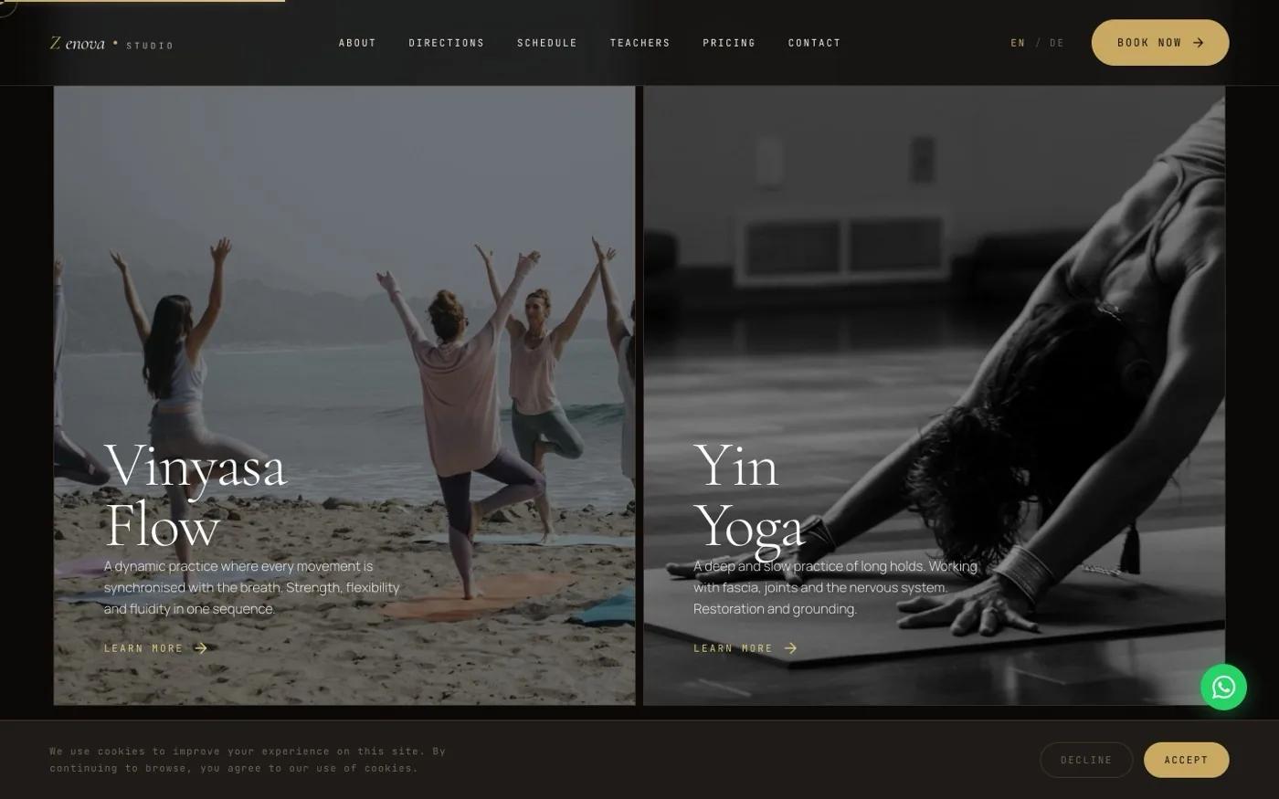Zenova Studio – Website mit Masonry-Galerie
